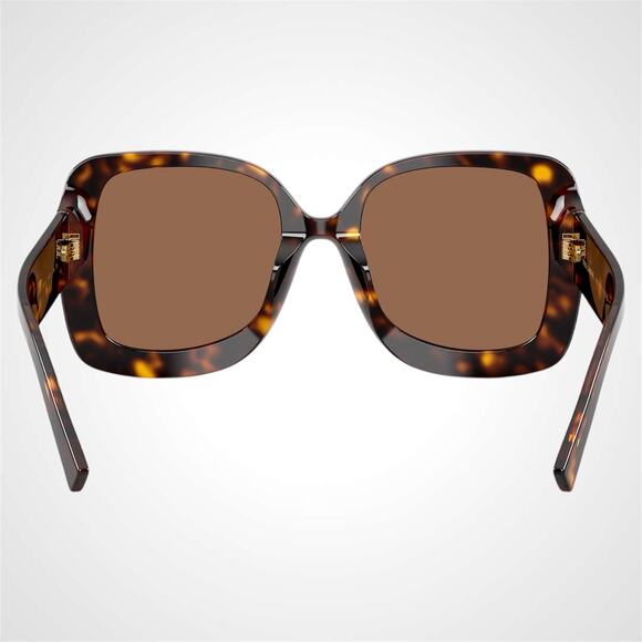 New Dolce & Gabbana Sunglasses Brown Havana Square Gold Metal DG Logo